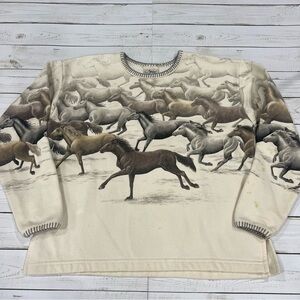 Artisans Sunschein Designs 90s Crewneck Sweatshirt Wild Horses No Size Tag M?